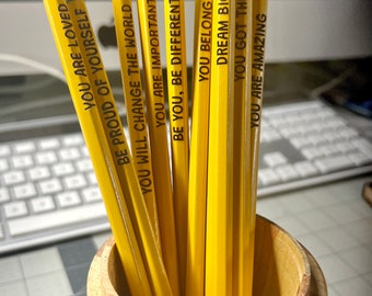 Encouragement engraved pencils