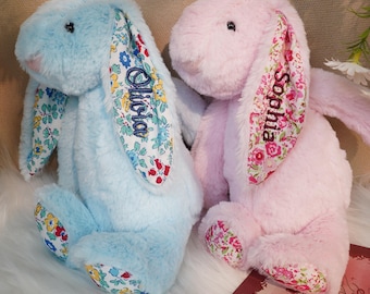 Personalized Bunny Plush with Name Embroidered Rabbit Stuffed Animal Newborn Baby Gift Baby Shower Keepsake Easter Bunny Gift