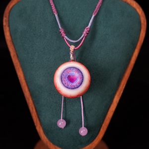 Handmade Resin Eyeball Pendant Necklace: Goth Charm Jewelry