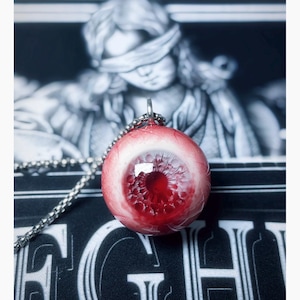 Handmade Resin Eyeball Necklaces For Goth|Resident Evil Eye Pendant Necklace Eye Necklace For Her Gothic Jewellery Birthday Gift for Goth