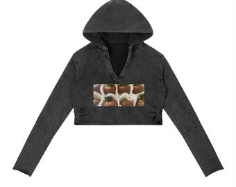 Vintage Washed Raw Edge Hoodie