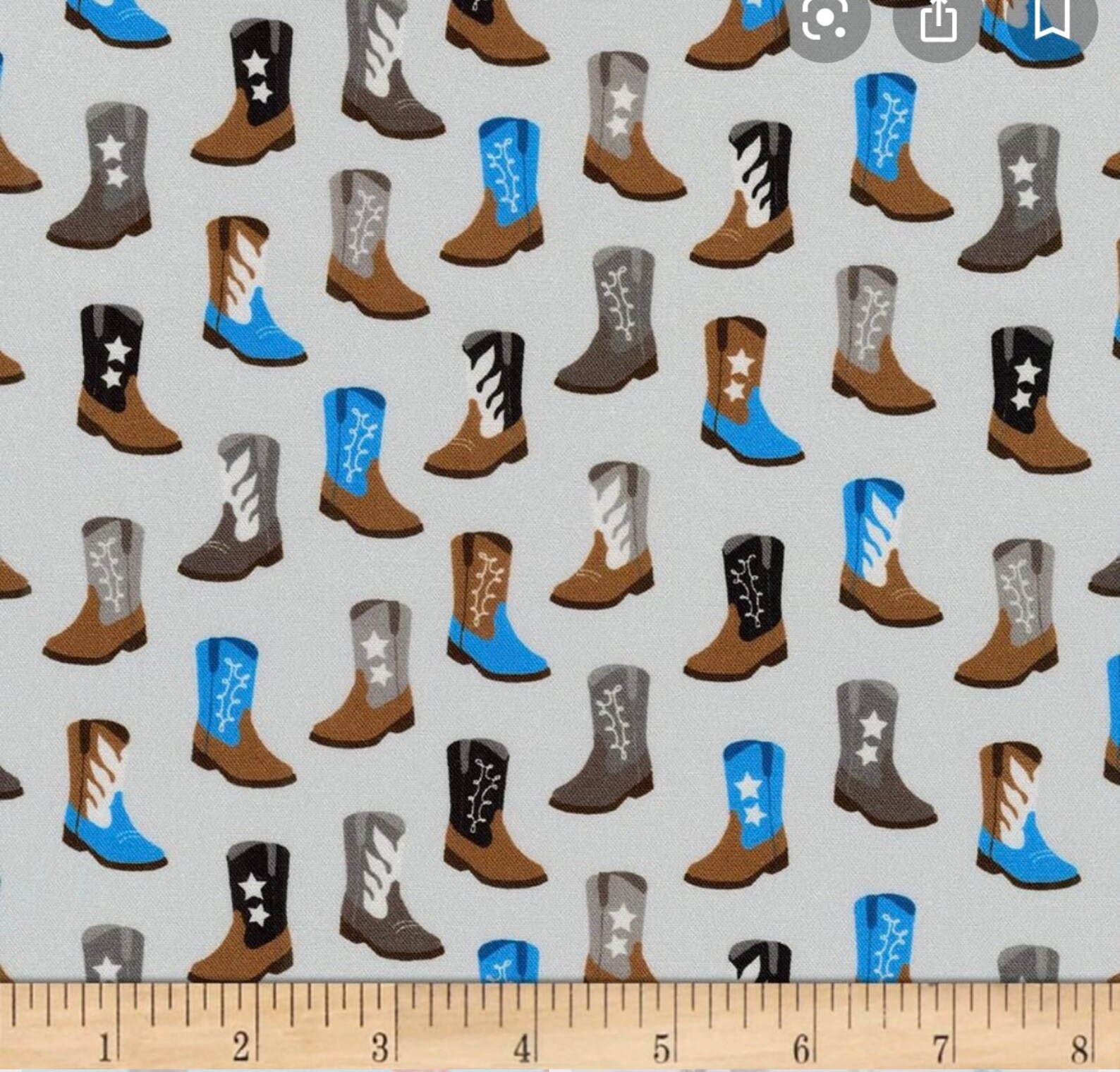 Cowboy Boots Cotton Fabric Fat Quarter Etsy