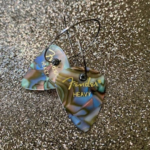 Fender Guitar Pick rock and roll style hoop earrings
