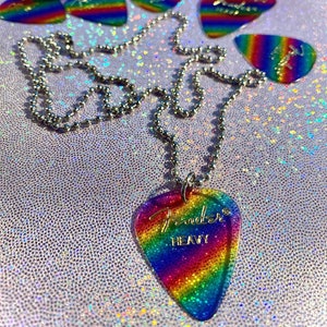 Rainbow Connection, Heavy Metal, Thrash, guitar pick necklace