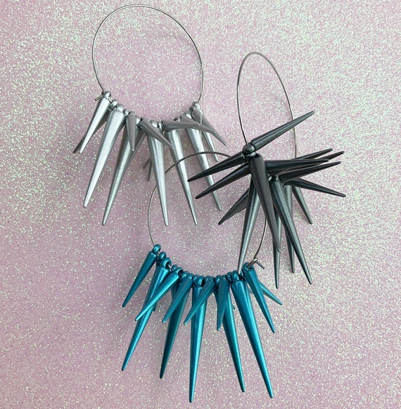 The Daniela Spike, New Wave, Punk rock and Heavy Metal style spiked hoop earrings
