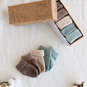 Organic Cotton Socks for Baby 5-Packs of Box Gifts baby shower Gift Box New Baby boy gift Pattern2