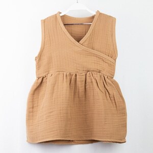 Girl Muslin Dress Wide Strap Elastic Waist 100% Cotton