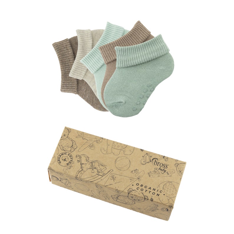 Organic Cotton Socks for Baby 5-Packs of Box Gifts baby shower Gift Box New Baby boy gift image 4