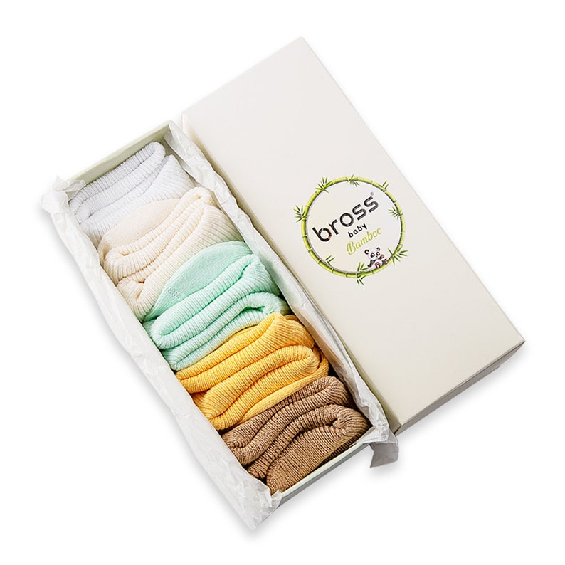 Calcetines antideslizantes de bambú para bebé, 5 paquetes de caja, caja de regalo para recién nacido, estilo primaveral imagen 5