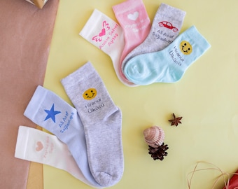 Personalized Socks 12-Packs Kids and Baby Socks|  Gifts for Babies| Gift for Kids|  Customized Gifts Special Gift