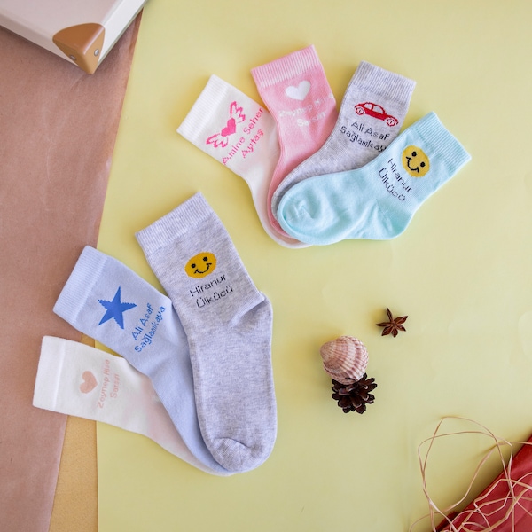 Personalized Socks 12-Packs Kids and Baby Socks|  Gifts for Babies| Gift for Kids|  Customized Gifts Special Gift