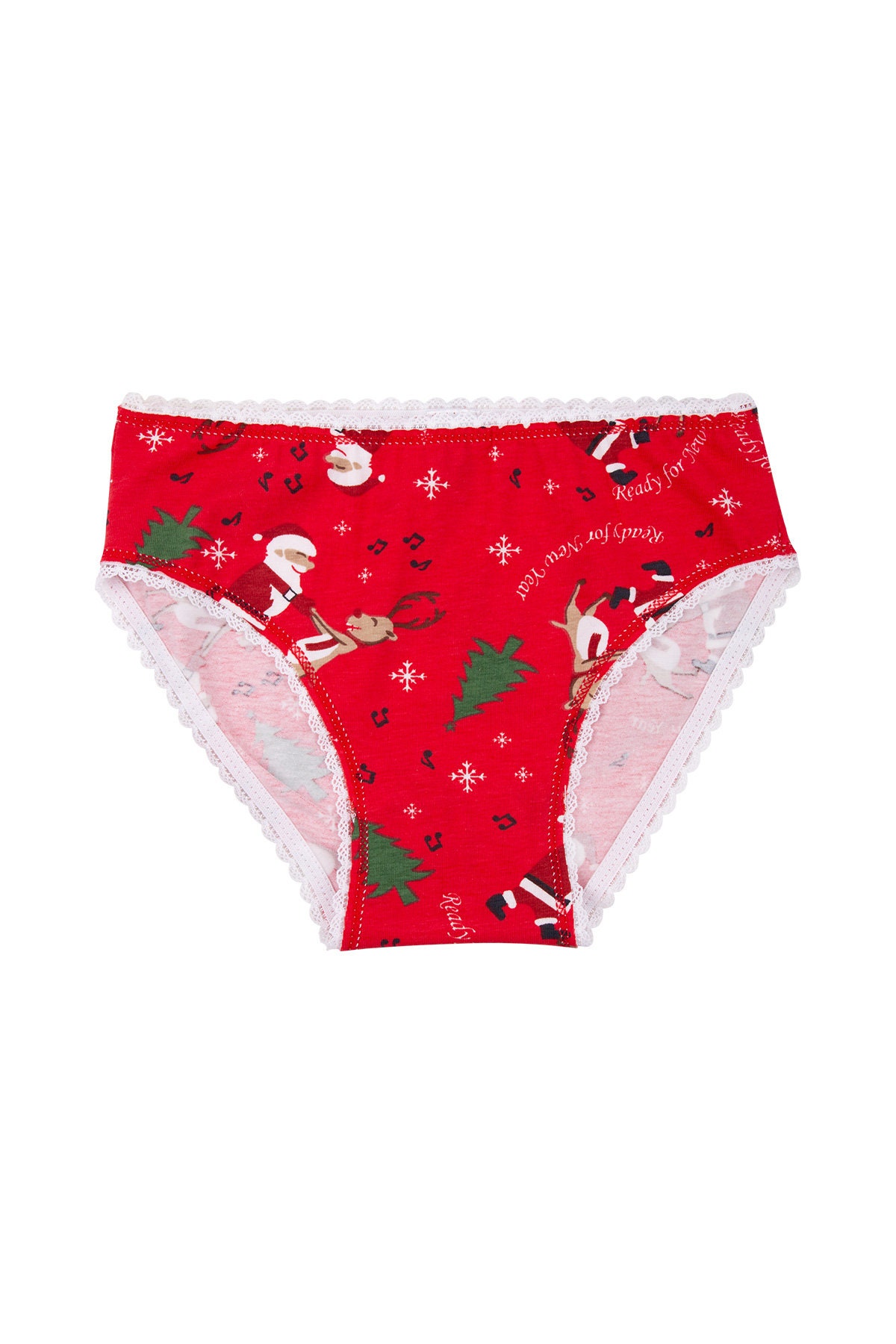 Christmas Slip for Girls 3packs Cotton Underwear New Year Holiday