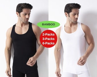 Camiseta interior de bambú para hombre/ropa interior para hombre/atleta diario/deporte/paquetes de 3 opciones de paquetes de 6