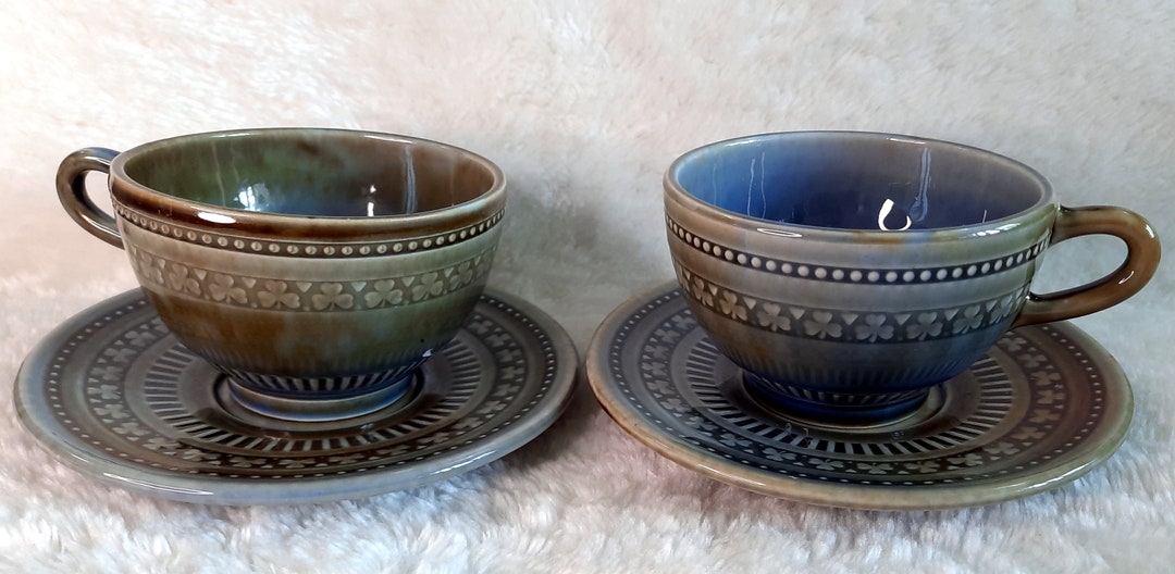 2 Sets of Wade Irish Porcelain Large Tea Cup and Saucer Etsy Canada