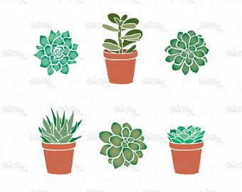 Succulent Svg, Plant Daddy, WTF, Succulent Decal, Plasma Art, Vector, Plant Silhouette, Cricut Cut File, Dxf, Eps, Succulent ClipArt, Flash