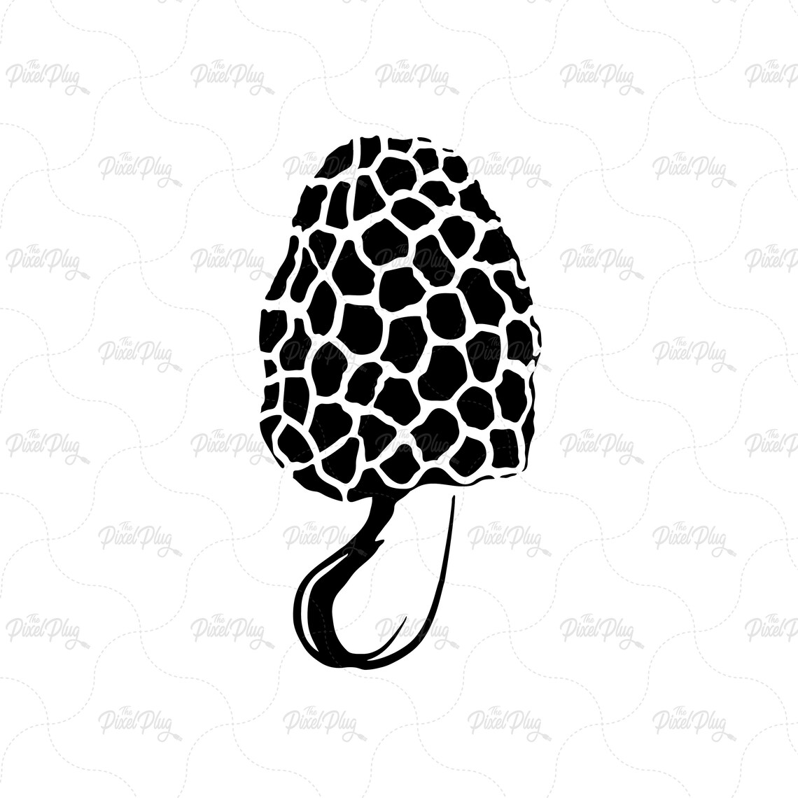 Morel Svg, Mushroom Decal, Plasma Art, Vector Silhouette, Cricut Cut