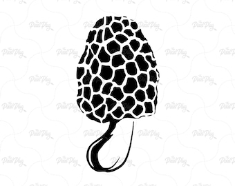 Morel Svg, Mushroom Decal, Plasma Art, Vector Silhouette, Cricut Cut File, Dxf, Eps, ClipArt