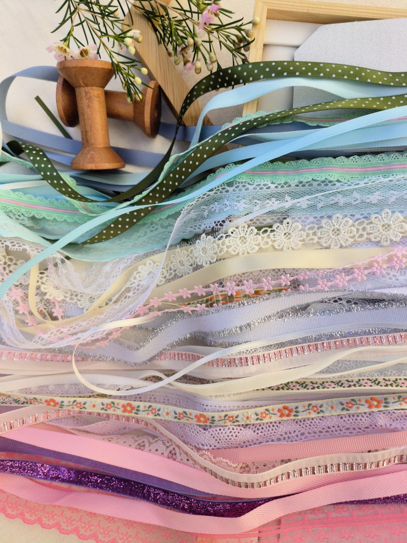 50 Metres Grab Bag of Quality Ribbons, Sewing Project, Junk Journal ...