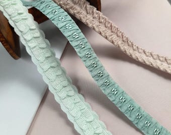 Green Beige Elastic Trim: Headband, Bra Strap, Journal Supply