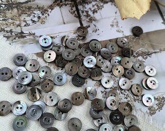 20 pcs, 7mm/11mm Natural mother of pearl Buttons -  for many kinds of sewing projects , 2 holes, 6200BP