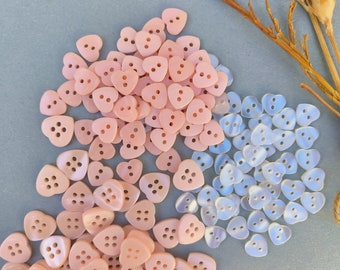 20 Pcs, 3 styles Lovely hearts shape light pink/white buttons, Sewing project, Scrapbooking, Doll clothing, Junk Journal, Baby dress, 5329BR