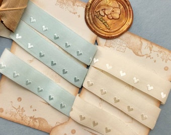 3 metres,15mm wide 3 colours soft fold over Elastic with embroidered hearts, baby clothes & headbands, underwear, Sewing project, FOE5281