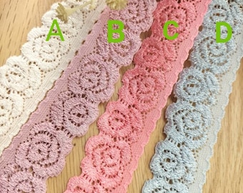 2metres 28mm(1.1") wide qualit soft roses Lace Elastic- Stretch Lace trim - For Headbands - Underwear - Wedding garter- Doll clothing 6018EL