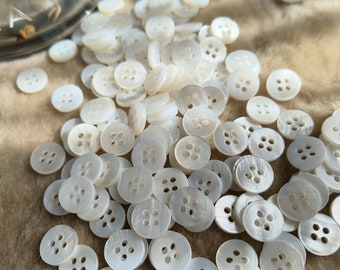 20 pcs, 12mm, white Natural mother of pearl Buttons -  for many kinds of sewing projects , 4 holes, 6251BP