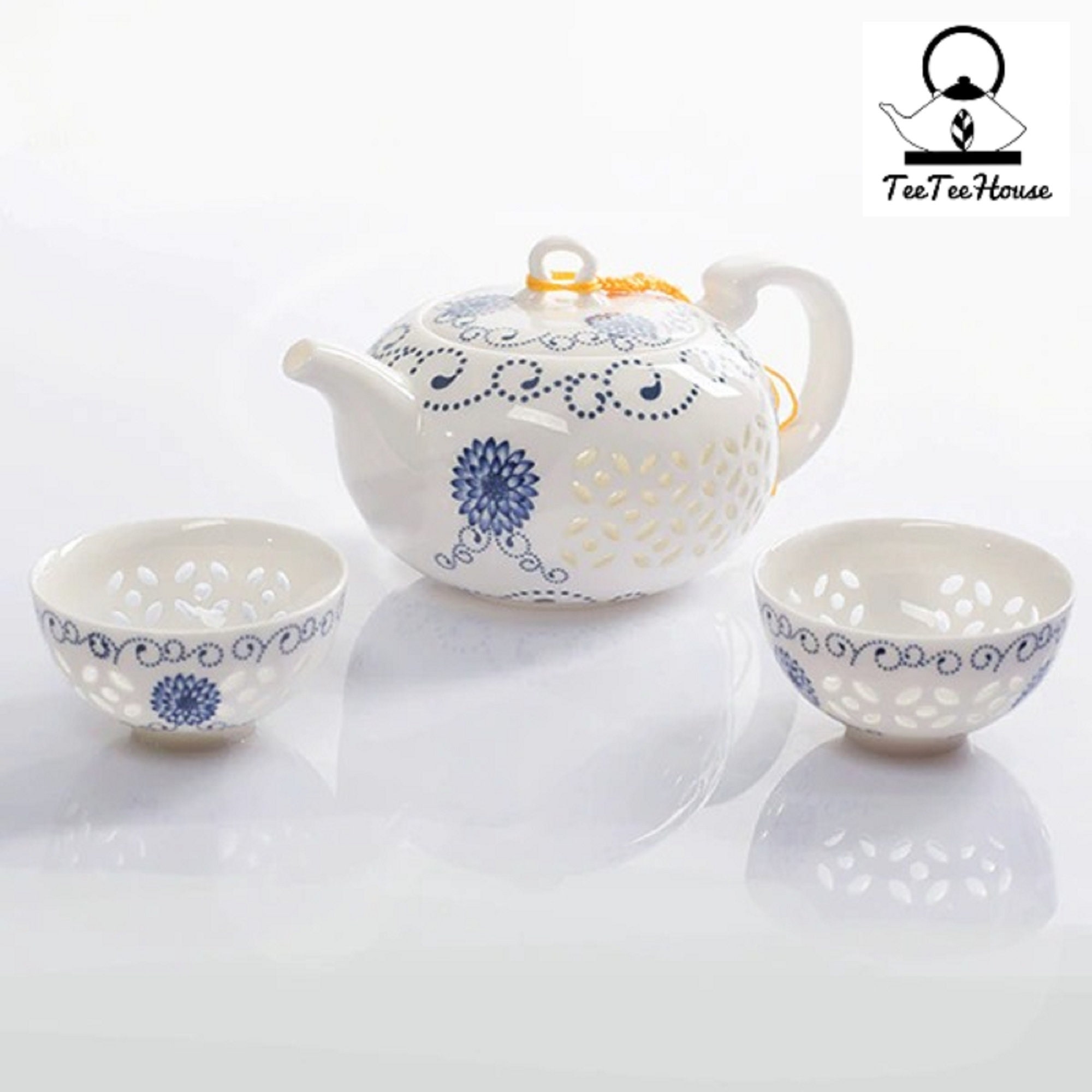 Blue and White Floral Exquisite Ceramic Tea Set Include 1 Pot Etsy