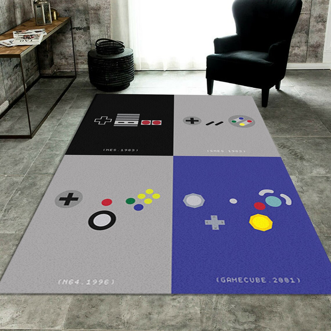 Playstation Rug Video Game Controller Nintendo Gaming Area Etsy