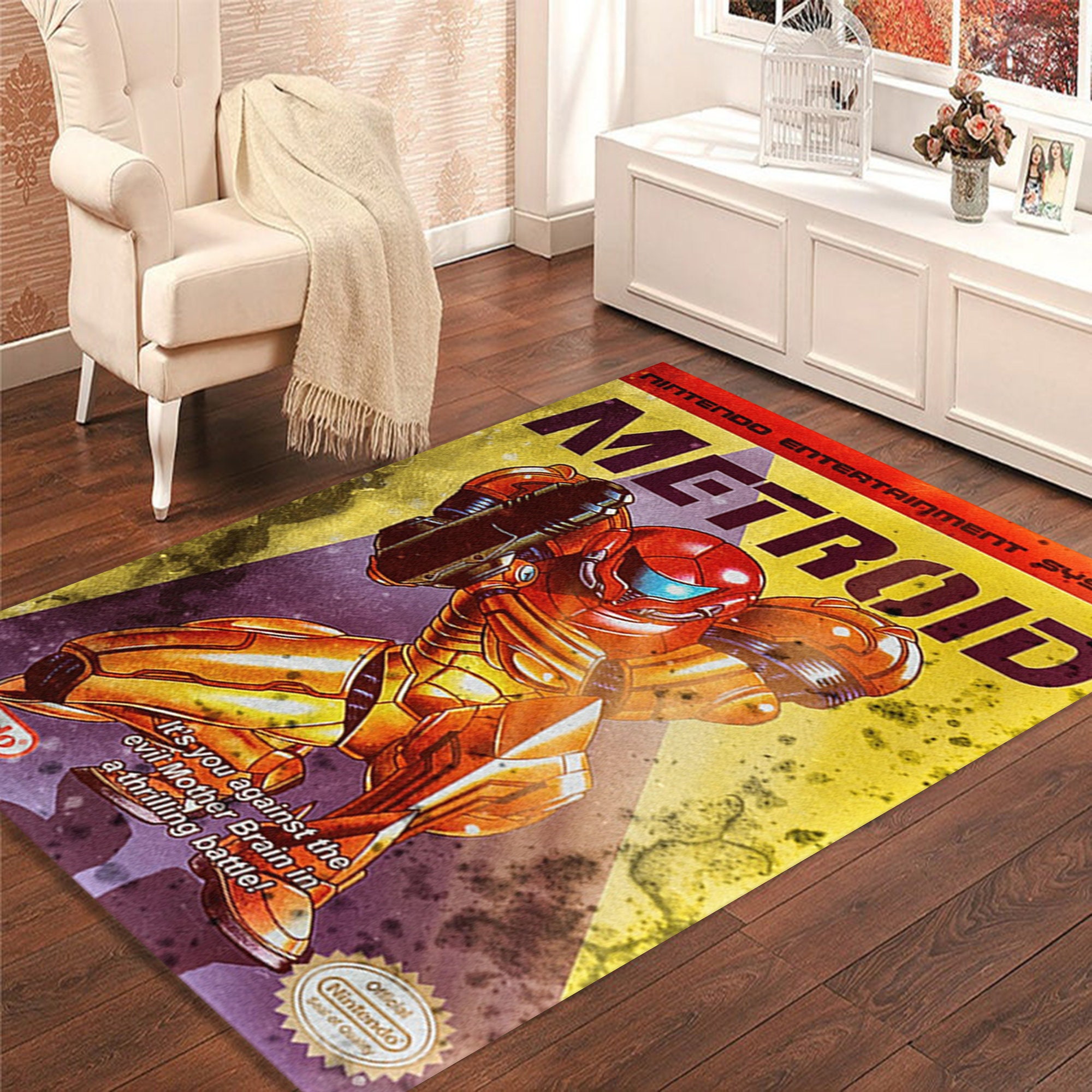 Metroid Retro gaming Rug Retro Gaming Area Rug Arcade Game Etsy