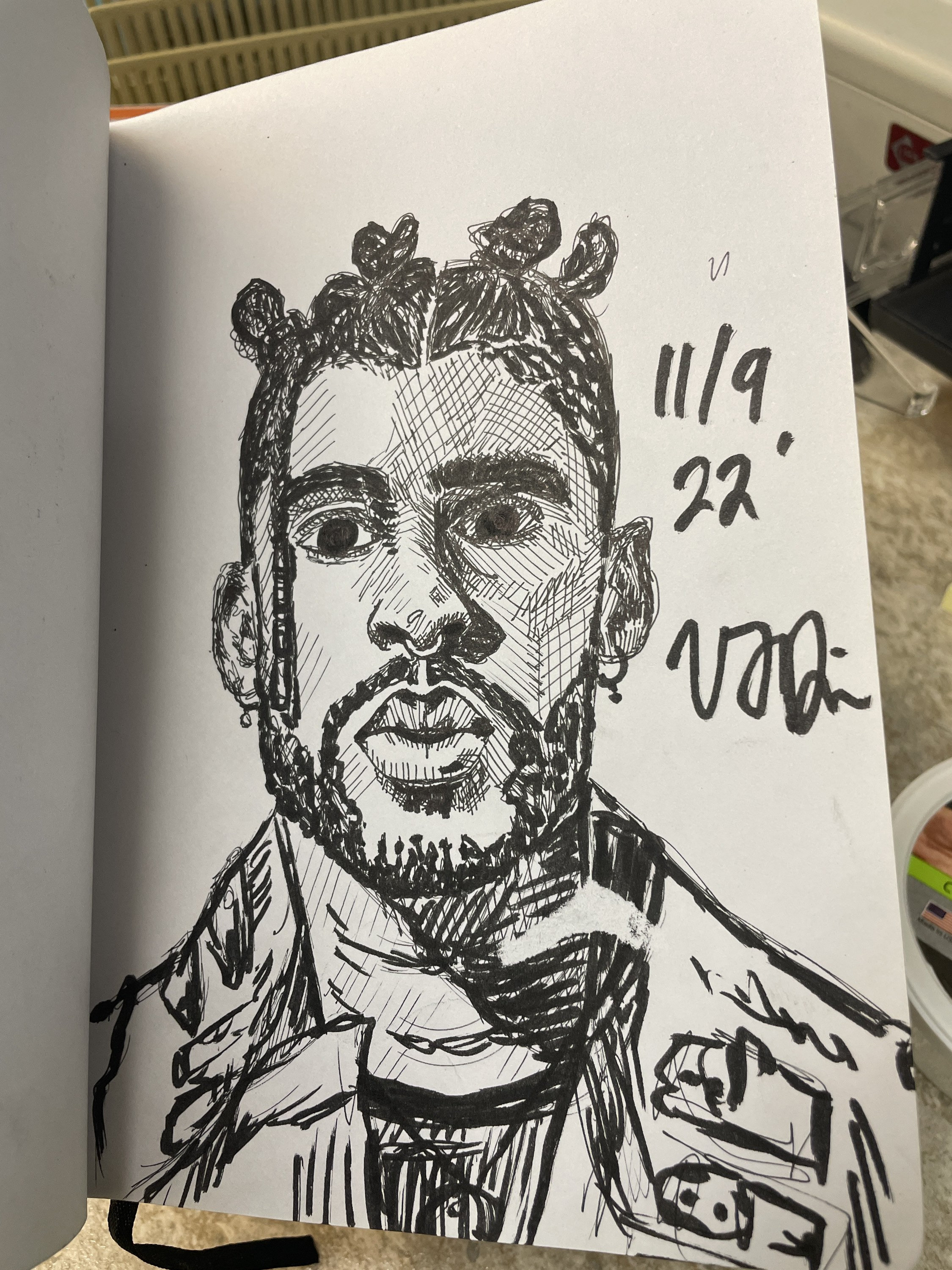 BAD BUNNY Drawing Print Etsy