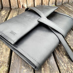 Pasta grande de couro A4 para artista com bolso para tintas*Capa para caderno de desenho A4 e lápis*Organizador para desenho*Presente de Natal