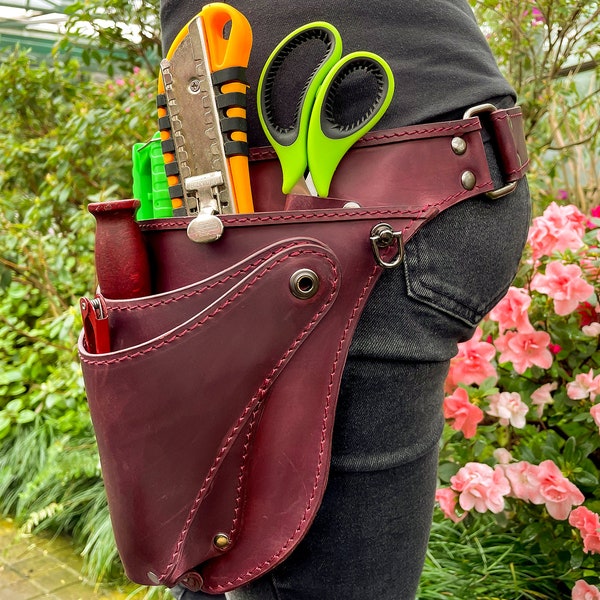 Leather Florist Organizer *Leather Tool Bag *Personalized Gift *Garden Shear Case *Tool Bag *Garden Florist Belt *Farm Belt*Christmas gift