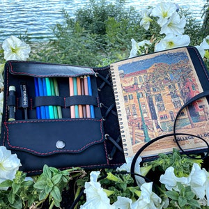 Personalized notebook cover A5* Gift for artist* Leather cover for A5 album* Handmade gift* For sketchbook* Leather cover for diary*