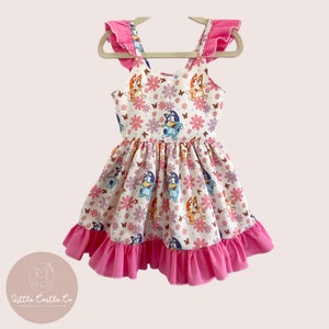 Pink Bluey Dog Dress | Pink Bingo Dog Dress |  Bluey Dress  | Bluey Pink Dress | Bluey Bingo | Bluey Birthday Dress | Blue Heeler