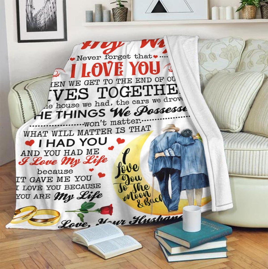To My Wife I Love You Because You Are My Life Blanket Blanket Etsy