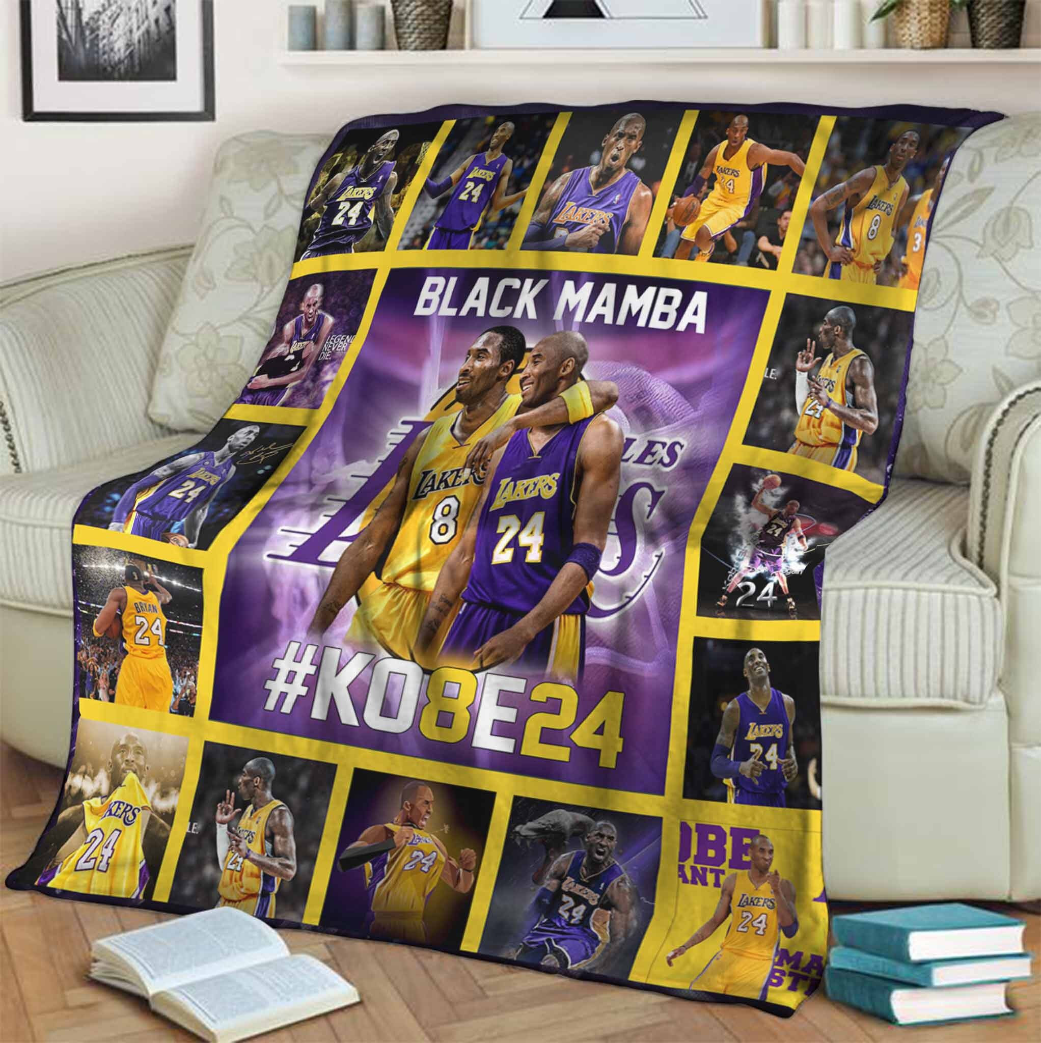 Kobe Black Mamba Blanket Nba Basketball Gift Bedding Family Etsy