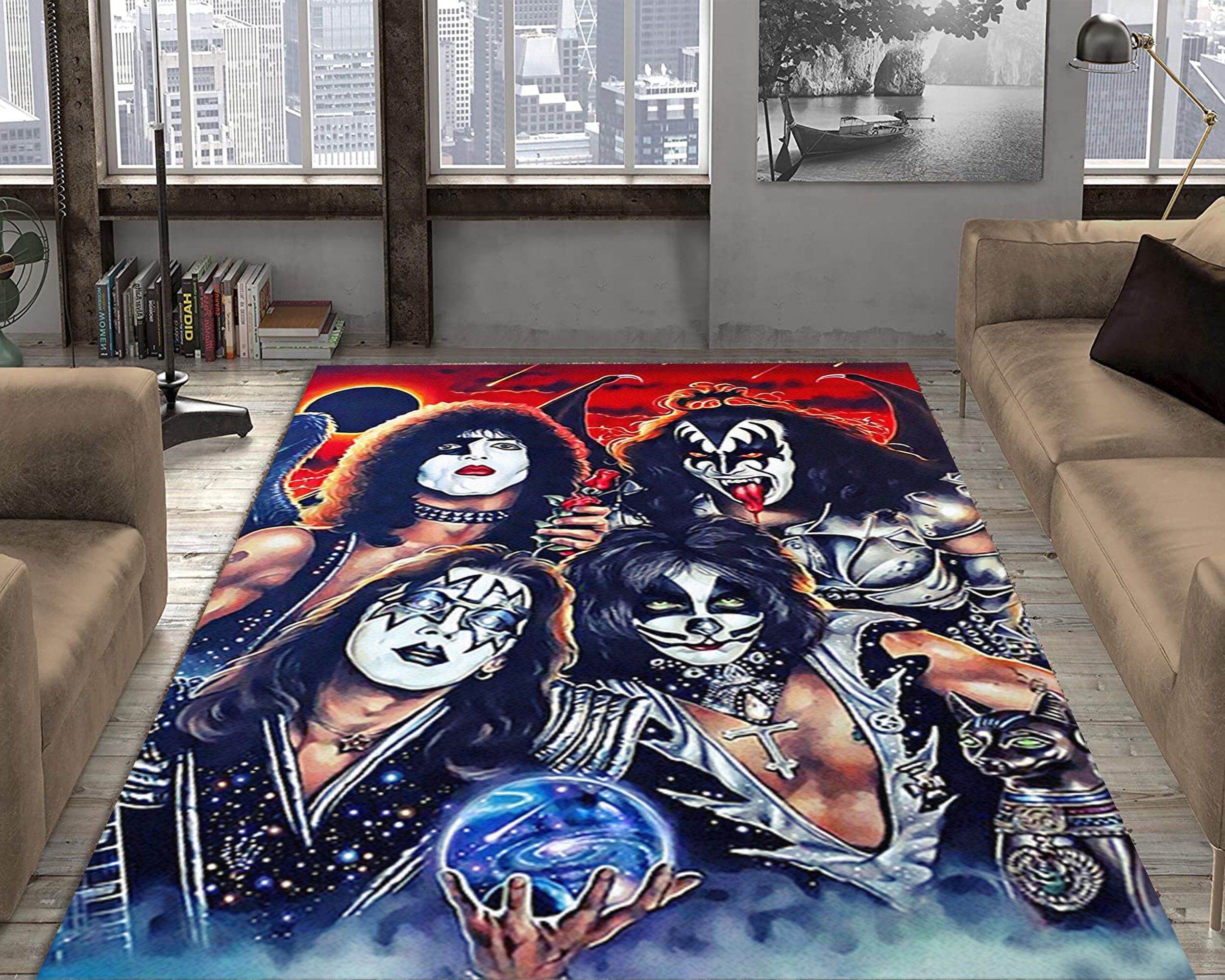 Kiss Rockband Rug 70s rock music Music Floor Carpet Decor Etsy