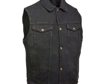 black denim cutoff jacket
