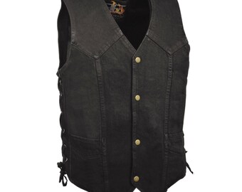 black denim cutoff jacket