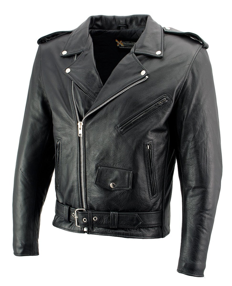 Xelement B7101 /'Classic Armored/' Men/'s Black High-Grade Leather Motorcycle Biker Jacket with X-Armor Protection