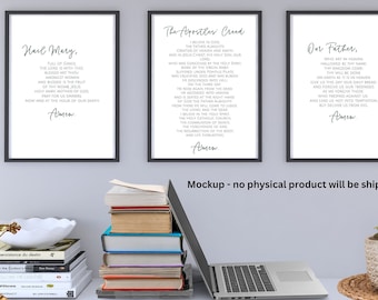 Catholic Prayer Prints: Our Father, Hail Mary, Apostles' Creed (Digital Download)