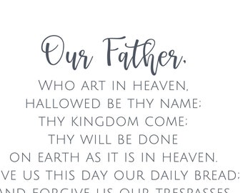 The Lord's Prayer Printable: Catholic Wall Art (Digital Download)