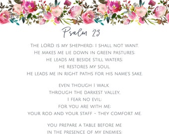 Psalm 23 Bible Verse Digital File Download - Etsy