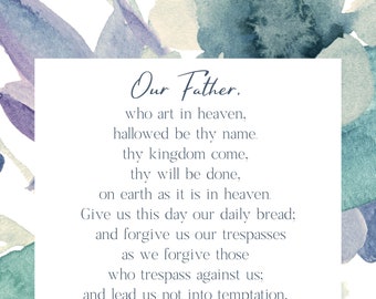 Our Father, The Lord's Prayer, Printable, Digital File Download