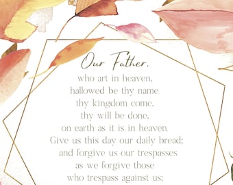 Our Father Prayer Printable: Catholic Home Decor (Digital Download)