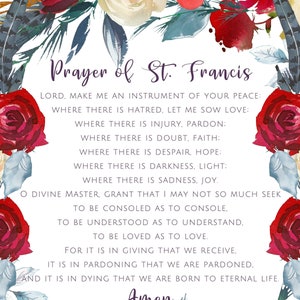 Gebed van St. Franciscus, vredesgebed, digitaal bestand downloaden