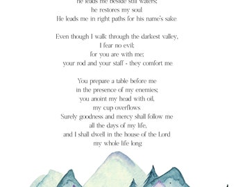 Psalm 23 Bible Verse - Digital File Download