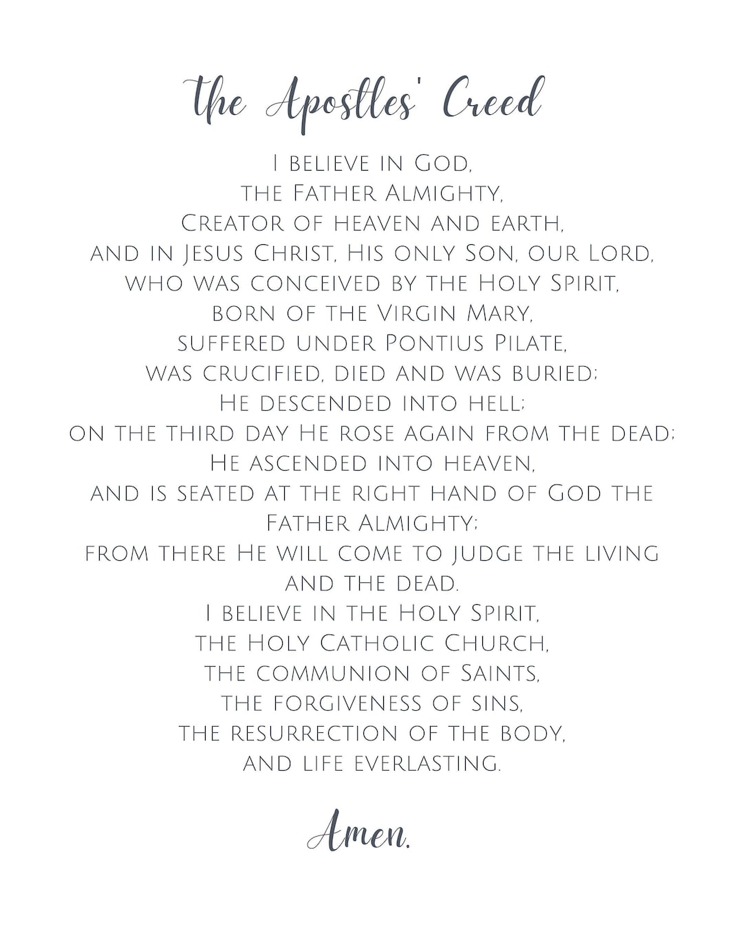 Credo Traditional Catholic Printable Prayer Latin (Download Now) 